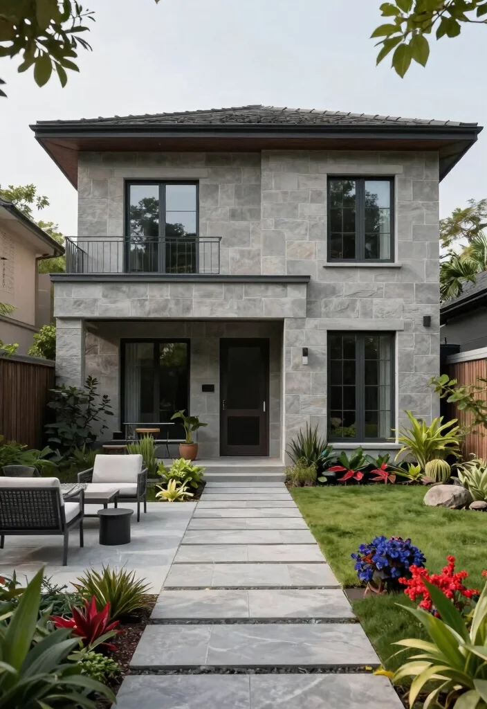 15 Outdoor House Paint Colors That Hide Dirt and Never Look Dated - 10. Stone Gray 1