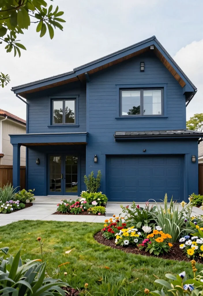 15 Outdoor House Paint Colors That Hide Dirt and Never Look Dated - 12. Dusty Indigo 1