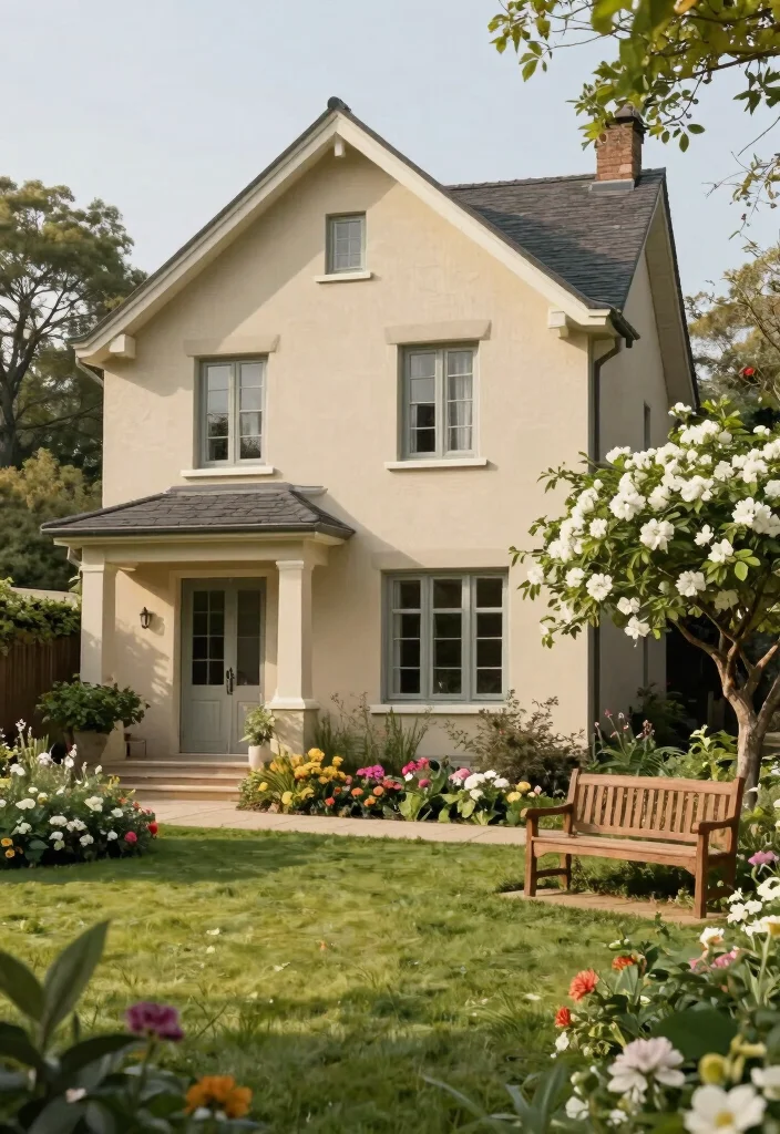 15 Outdoor House Paint Colors That Hide Dirt and Never Look Dated - 9. Classic Beige 1