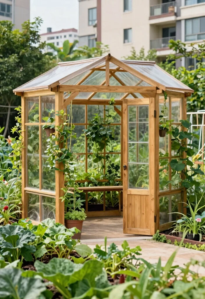15 Wooden Pergola With Roof Ideas That Provide Full Shade and Rain Cover - 15. Pergola as a Greenhouse Alternative 1