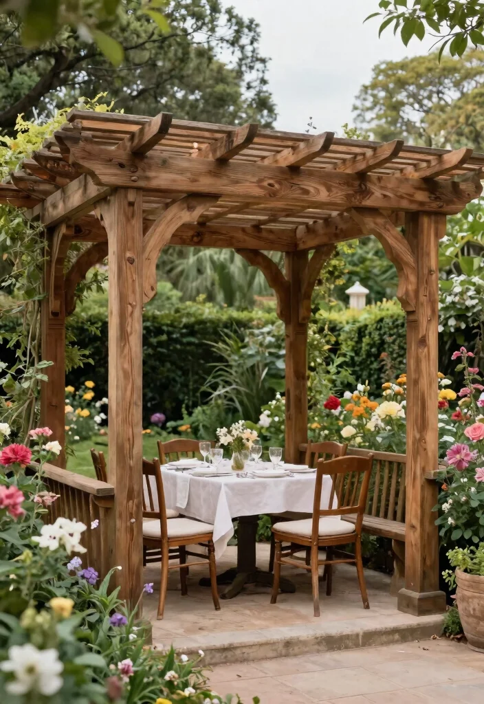 15 Wooden Pergola With Roof Ideas That Provide Full Shade and Rain Cover - 3. Classic Elegance: Arched Roof Pergola 1