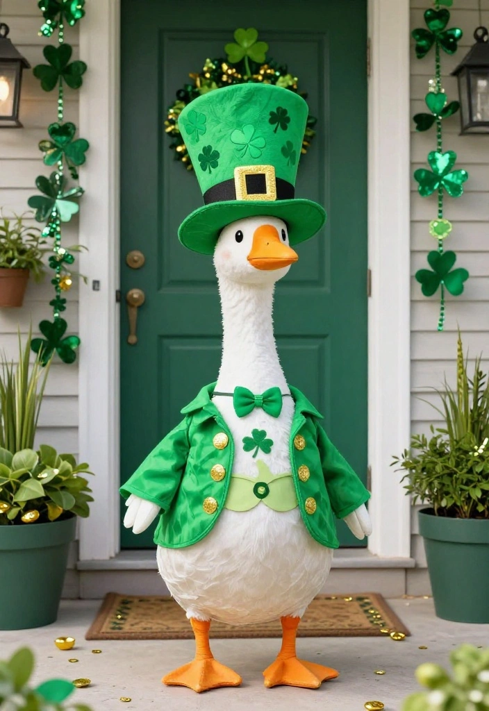 18 Porch Goose Clothes That Change With Every Season and Holiday - 10. St. Patrick's Day Fun 1