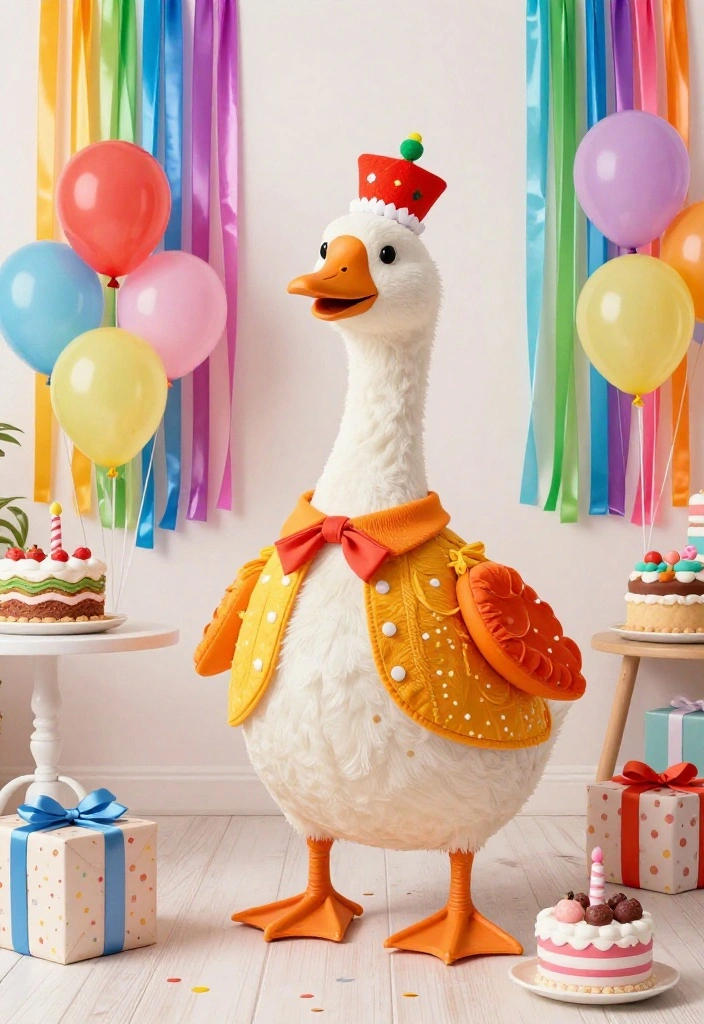 18 Porch Goose Clothes That Change With Every Season and Holiday - 13. Birthday Party Bash 1