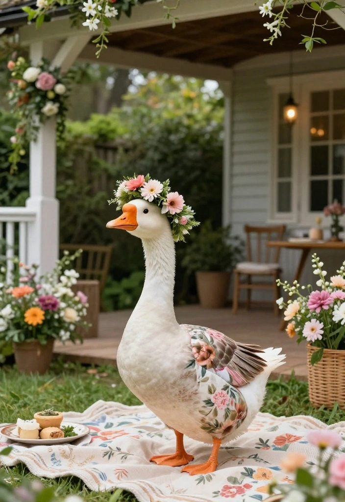 18 Porch Goose Clothes That Change With Every Season and Holiday - 17. Garden Party Charm 1