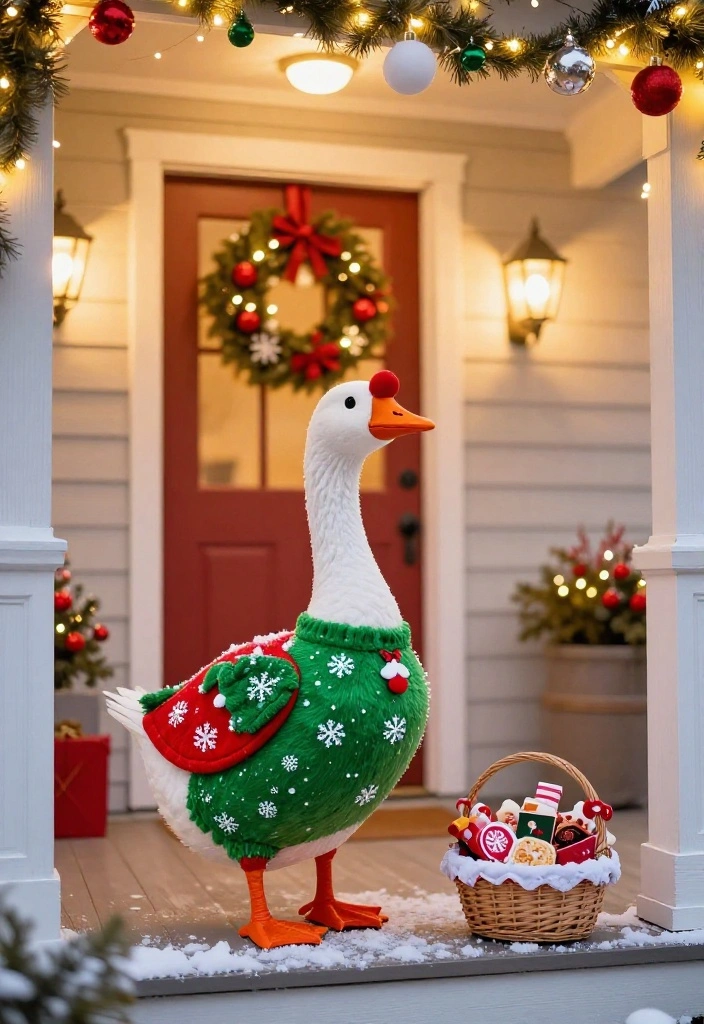 18 Porch Goose Clothes That Change With Every Season and Holiday - 4. Festive Holiday Cheer 1