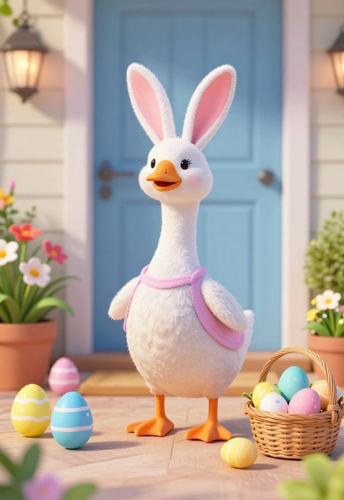 18 Porch Goose Clothes That Change With Every Season and Holiday - 6. Easter Bunny Ensemble 1