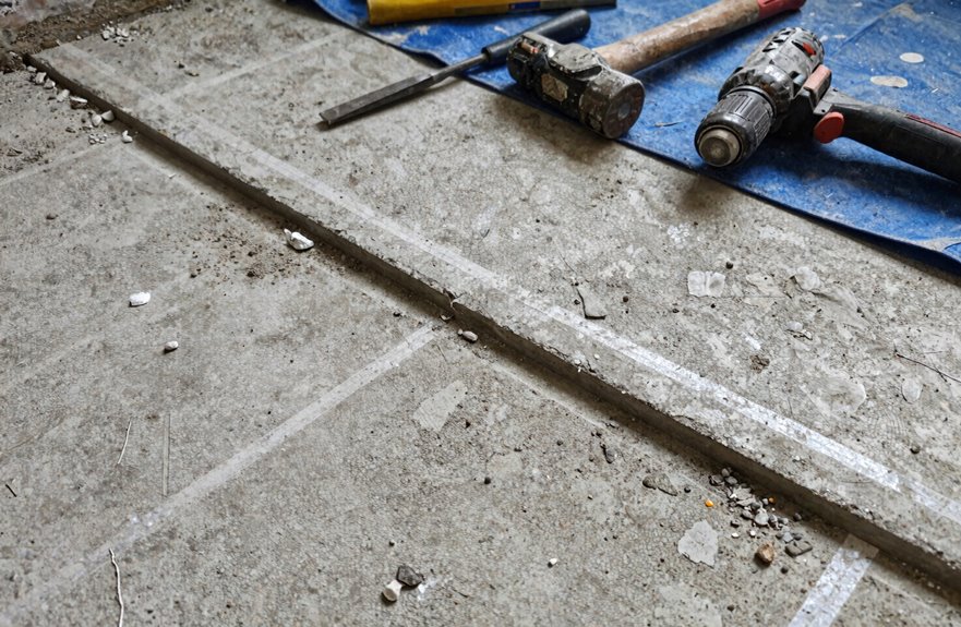 5 Steps to Remove Tile From Concrete Floor 5 1 8 inch over 10 feet flatness