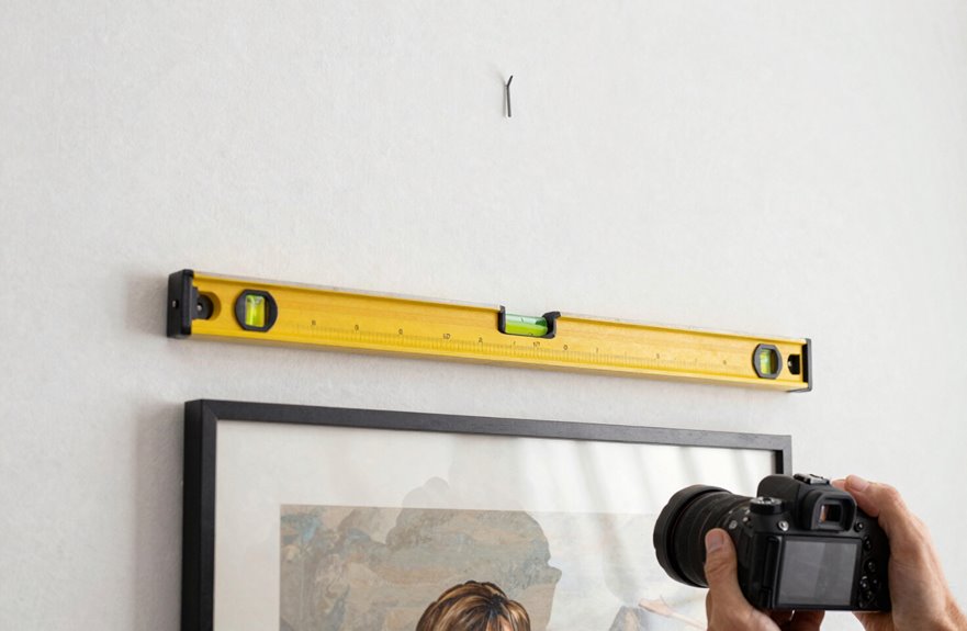 How to Hang a Painting on the Wall: a Step-By-Step Guide 3 57 inch eye level wall mark