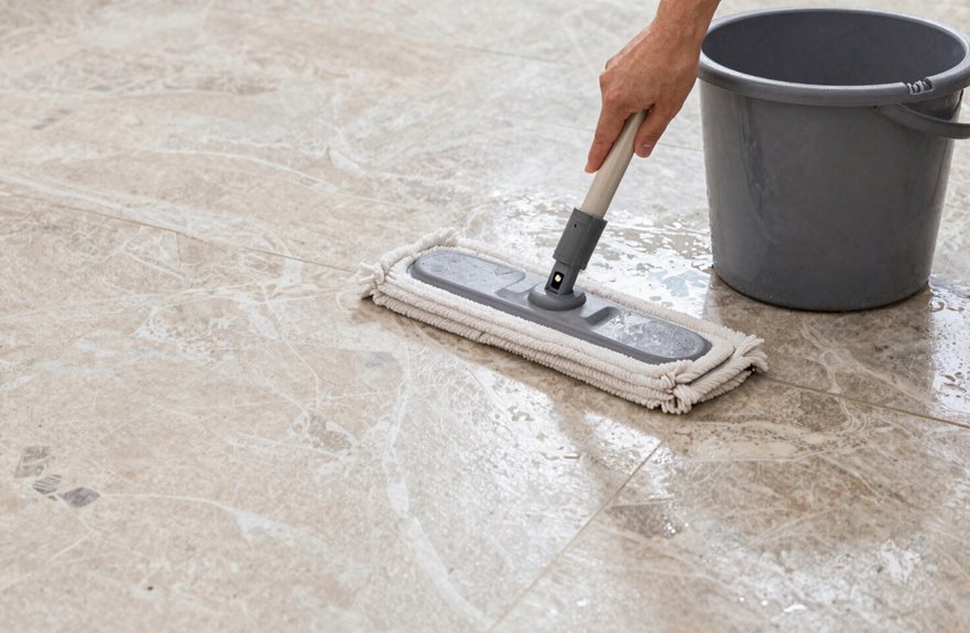 How to Clean Stone Floors in 5 Simple Steps 3 damp sections minimal water care