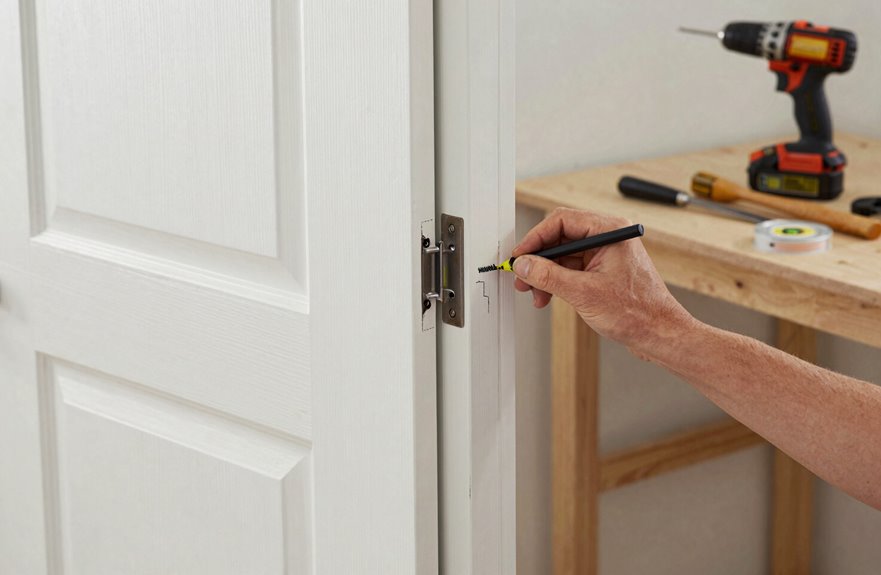 How to Change a Bedroom Door in 5 Simple Steps 4 hinge mortises flush aligned swing