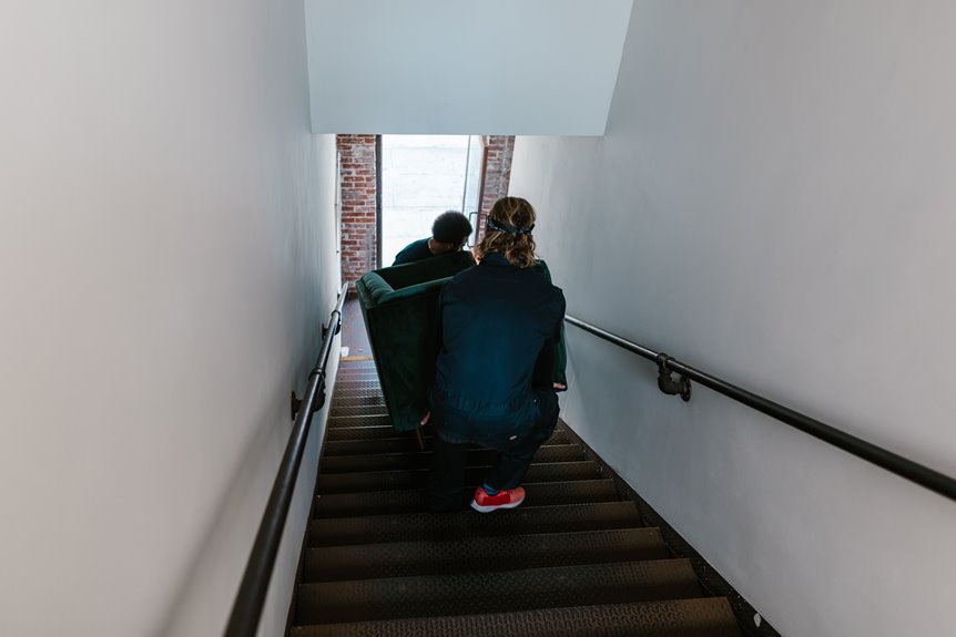 how to move heavy furniture up stairs