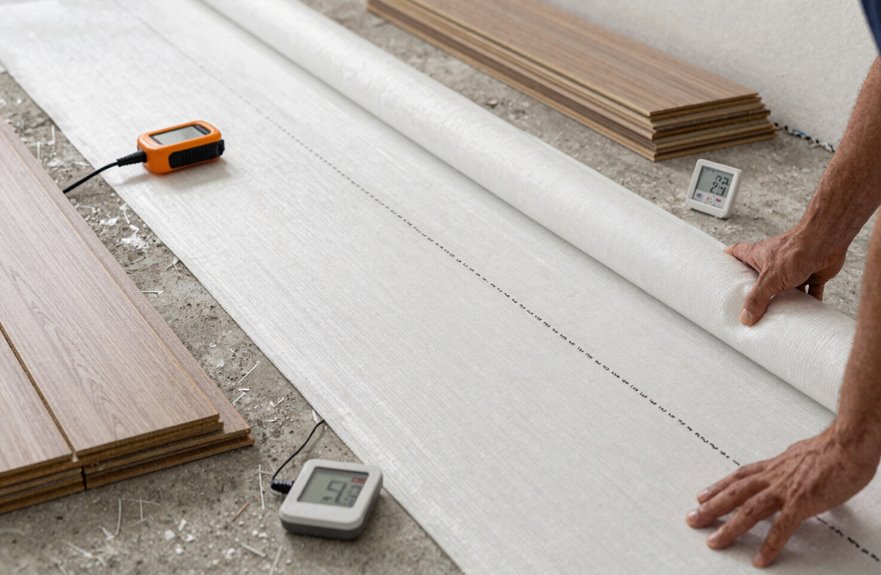 7 Steps to Install Laminate Flooring on Concrete 2 moisture test barrier acclimation