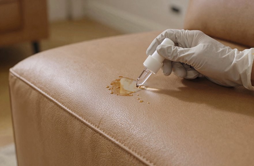 How Do You Remove Ink From a Leather Sofa 2 patch test blot rinse condition