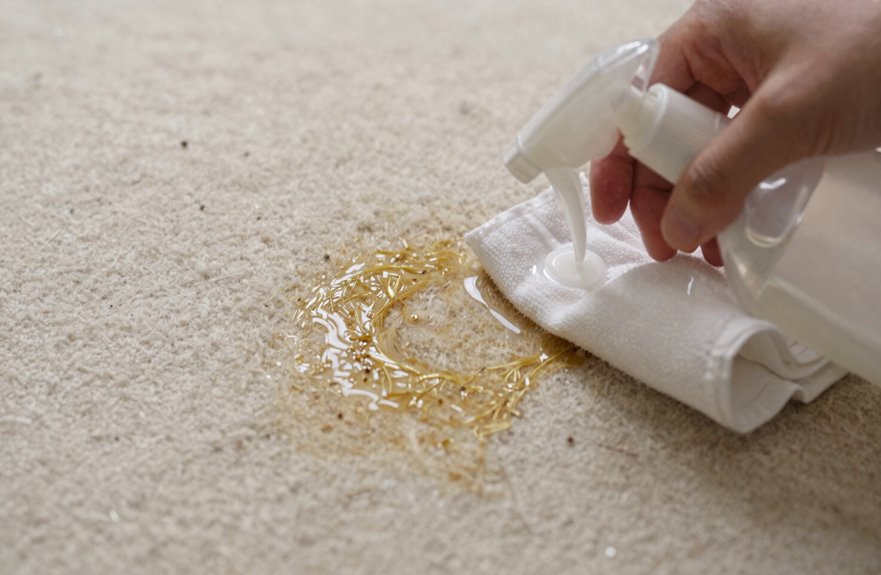 wool carpet stain containment steps